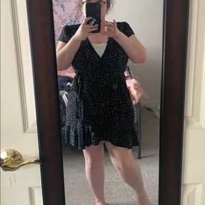 Polka dot wrap dress